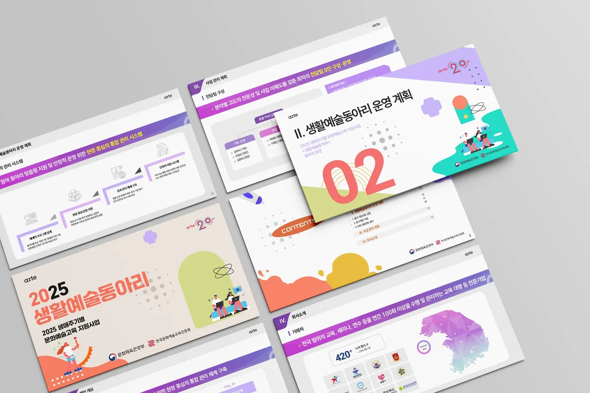 문화예술 동아리 PPT 디자인 제작 사례 - 파란디자인